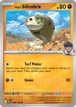 Hop's Silicobra Pokemon card from Journey Together, card number 86