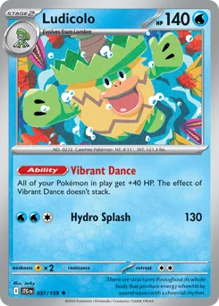 Ludicolo Pokemon card from Journey Together, card number 37
