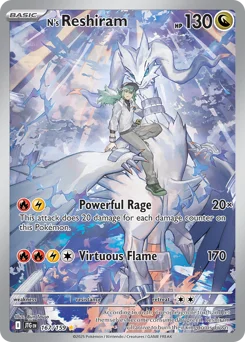 N's Reshiram Pokemon card from Journey Together, card number 167
