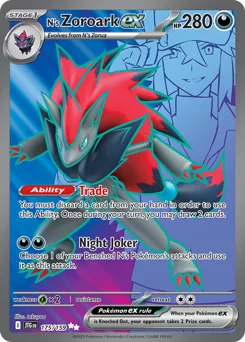 N's Zoroark ex Pokemon card from Journey Together, card number 175