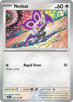 Noibat Pokemon card from Journey Together, card number 127