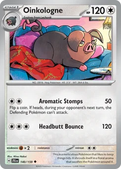 Oinkologne Pokemon card from Journey Together, card number 140