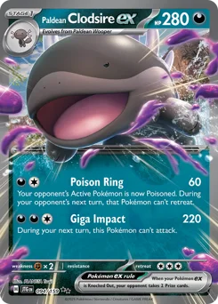Paldean Clodsire ex Pokemon card from Journey Together, card number 94