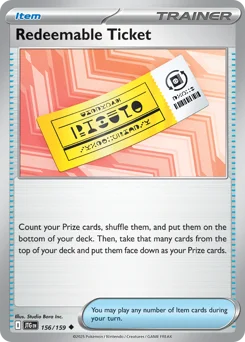 Redeemable Ticket Pokemon card from Journey Together, card number 156