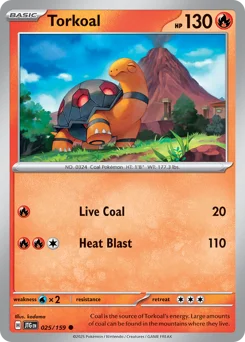 Torkoal Pokemon card from Journey Together, card number 25