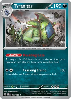 Tyranitar Pokemon card from Journey Together, card number 95
