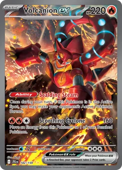 Volcanion ex Pokemon card from Journey Together, card number 182
