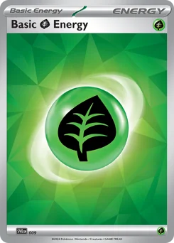 Basic Grass Energy Pokemon card from Scarlet & Violet Energies, card number 9