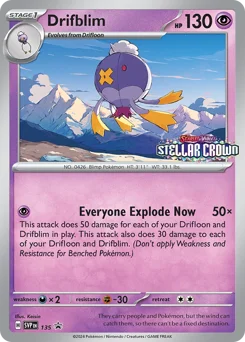 Drifblim Pokemon card from Scarlet & Violet Black Star Promos, card number 135