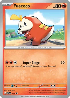 Fuecoco Pokemon card from Scarlet & Violet Black Star Promos, card number 2