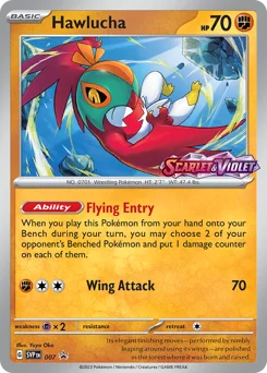 Hawlucha Pokemon card from Scarlet & Violet Black Star Promos, card number 7