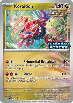 Koraidon Pokemon card from Scarlet & Violet Black Star Promos, card number 91