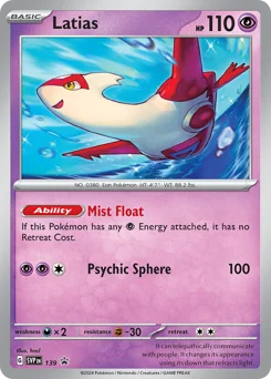Latias Pokemon card from Scarlet & Violet Black Star Promos, card number 139
