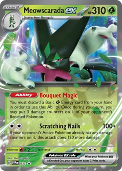 Meowscarada ex Pokemon card from Scarlet & Violet Black Star Promos, card number 33
