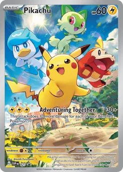 Pikachu Pokemon card from Scarlet & Violet Black Star Promos, card number 27