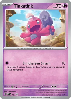Tinkatink Pokemon card from Scarlet & Violet Black Star Promos, card number 25