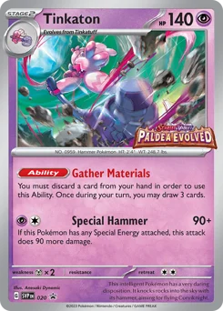 Tinkaton Pokemon card from Scarlet & Violet Black Star Promos, card number 20