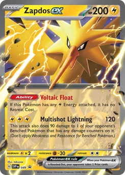 Zapdos ex Pokemon card from Scarlet & Violet Black Star Promos, card number 49
