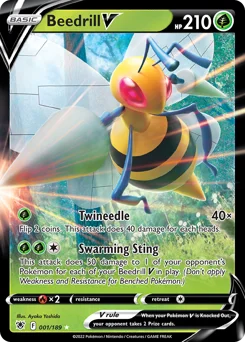 Beedrill V Pokemon card from Astral Radiance, card number 1