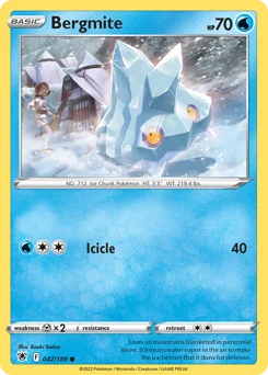 Bergmite Pokemon card from Astral Radiance, card number 47