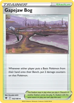Gapejaw Bog Pokemon card from Astral Radiance, card number 142