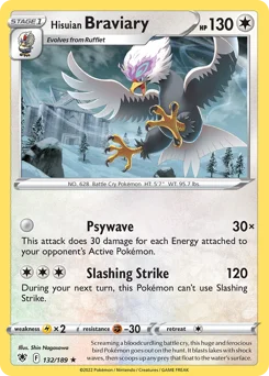 Hisuian Braviary Pokemon card from Astral Radiance, card number 132