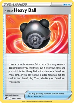 Hisuian Heavy Ball Pokemon card from Astral Radiance, card number 146