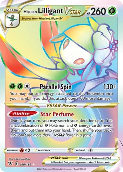 Hisuian Lilligant VSTAR Pokemon card from Astral Radiance, card number 190