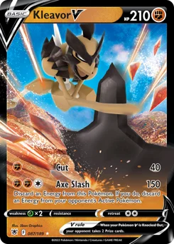 Kleavor V Pokemon card from Astral Radiance, card number 87