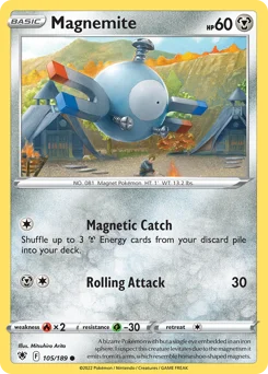 Magnemite Pokemon card from Astral Radiance, card number 105