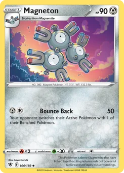 Magneton Pokemon card from Astral Radiance, card number 106