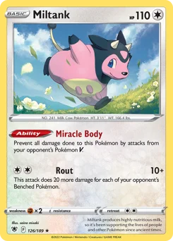 Miltank Pokemon card from Astral Radiance, card number 126
