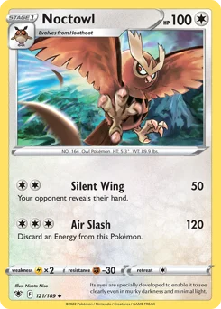 Noctowl Pokemon card from Astral Radiance, card number 121