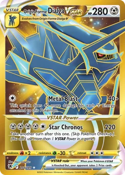 Origin Forme Dialga VSTAR Pokemon card from Astral Radiance, card number 210