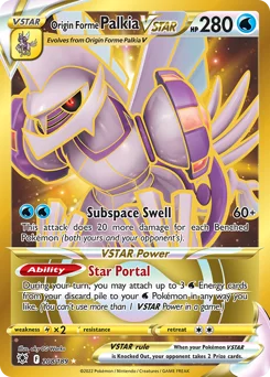 Origin Forme Palkia VSTAR Pokemon card from Astral Radiance, card number 208