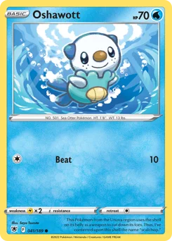 Oshawott Pokemon card from Astral Radiance, card number 41