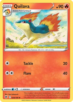 Quilava Pokemon card from Astral Radiance, card number 24