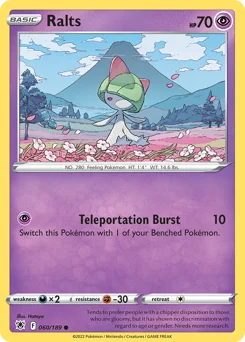Ralts Pokemon card from Astral Radiance, card number 60