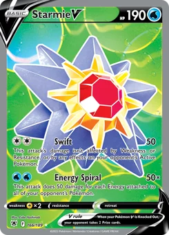 Starmie V Pokemon card from Astral Radiance, card number 166