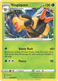 Vespiquen Pokemon card from Astral Radiance, card number 12