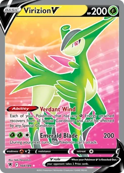 Virizion V Pokemon card from Astral Radiance, card number 164