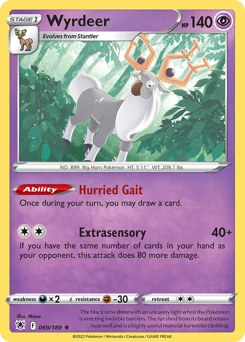Wyrdeer Pokemon card from Astral Radiance, card number 69