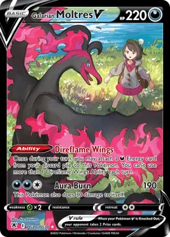 Galarian Moltres V Pokemon card from Astral Radiance Trainer Gallery, card number TG20