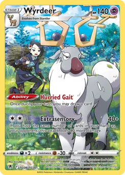 Wyrdeer Pokemon card from Astral Radiance Trainer Gallery, card number TG06