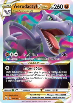 Aerodactyl VSTAR Pokemon card from Lost Origin, card number 93
