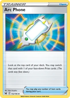 Arc Phone Pokemon card from Lost Origin, card number 152