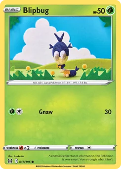 Blipbug Pokemon card from Lost Origin, card number 18