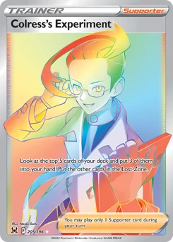 Colress's Experiment Pokemon card from Lost Origin, card number 205