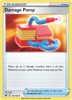 Damage Pump Pokemon card from Lost Origin, card number 156