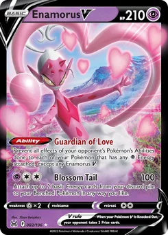 Enamorus V Pokemon card from Lost Origin, card number 82